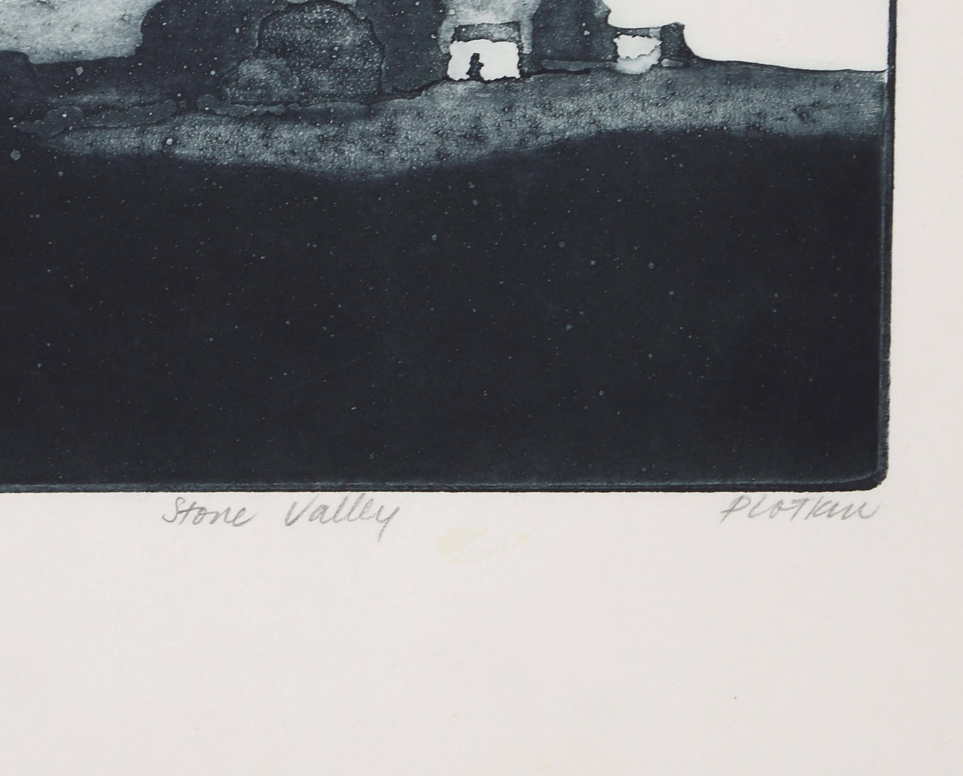 Stone Valley, Modern Aquatint by Linda Plotkin For Sale 3