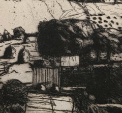 Vezelay, Modern Etching by Linda Plotkin
