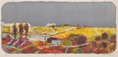 Yellow Field, Modern Lithograph by Linda Plotkin