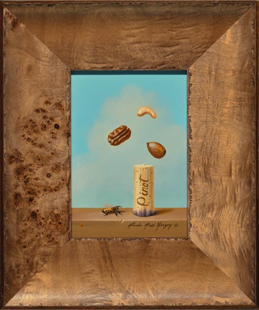 Animal Painting di Linda Ridd Herzog - Nuts Over Pinot