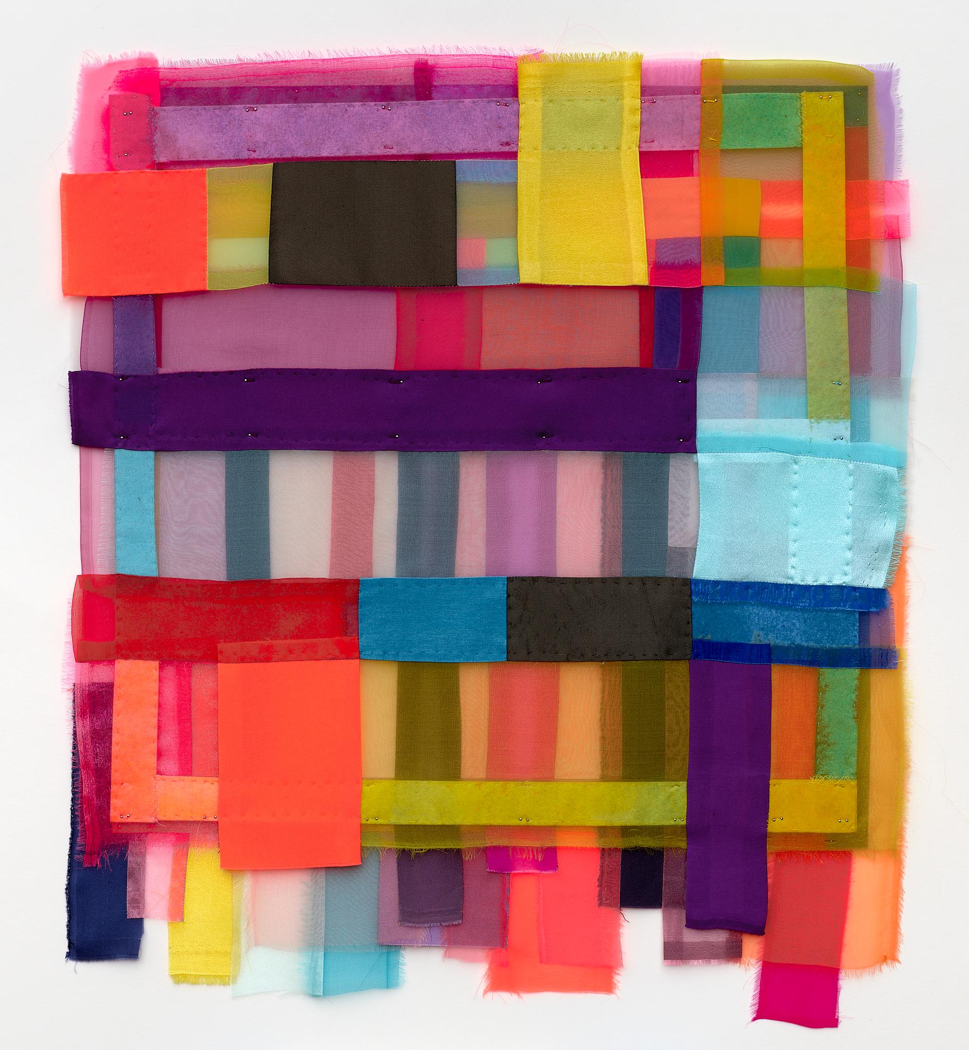 Collage mixte, coloré et abstrait 
