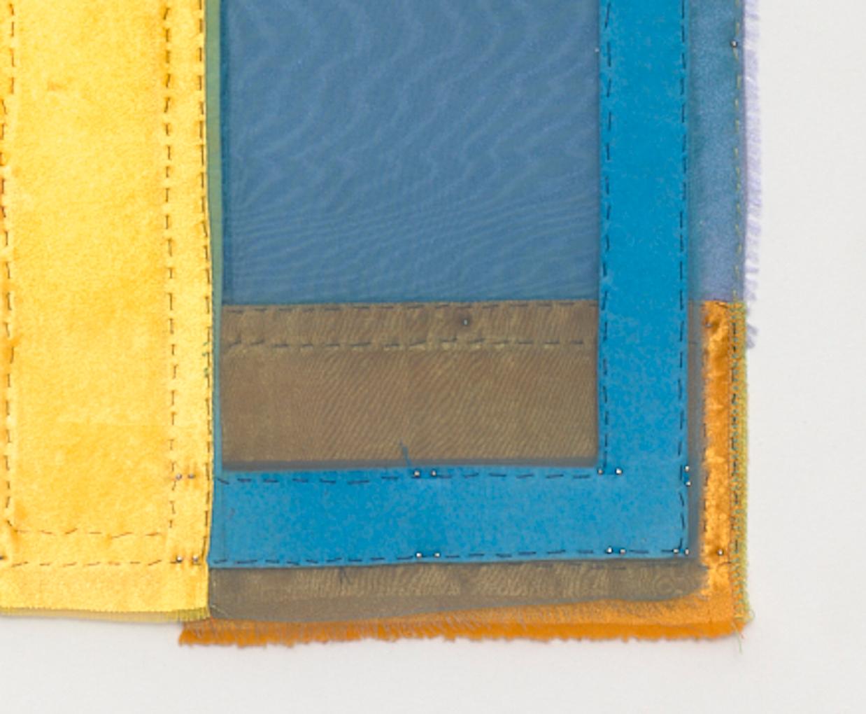 Clasp, Colorful Jewel-toned Abstract Textile Collage in Geometric Layers For Sale 9