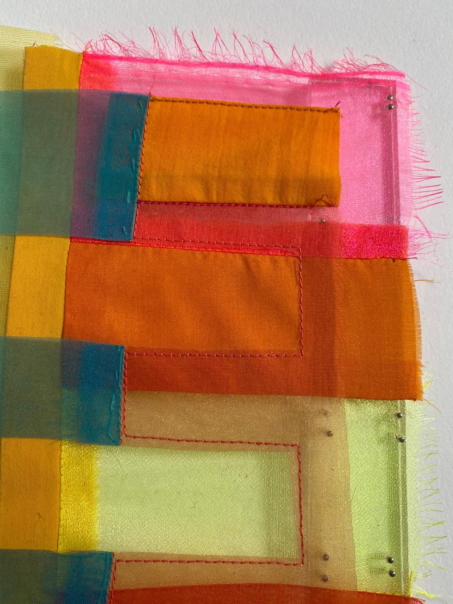 Untitled (0383), colorful abstract fabric sculpture - Sculpture by Linda Schmidt
