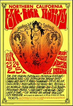 Linda Segul Festival Folk-Rock della California del Nord, 1968 Poster originale del concerto