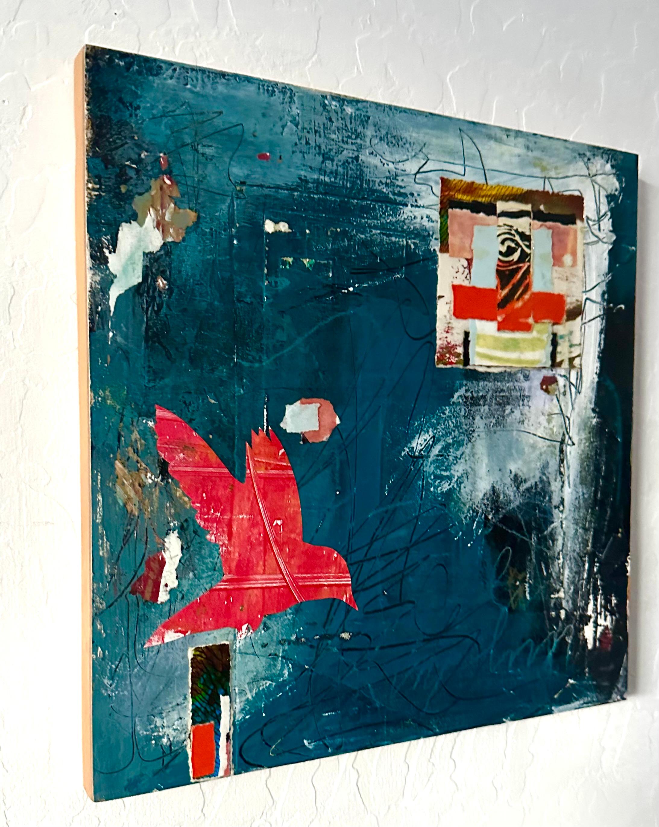 A Light in the Window 2, Abstract Painting (Abstrakt), Mixed Media Art, von Linda Shaffer