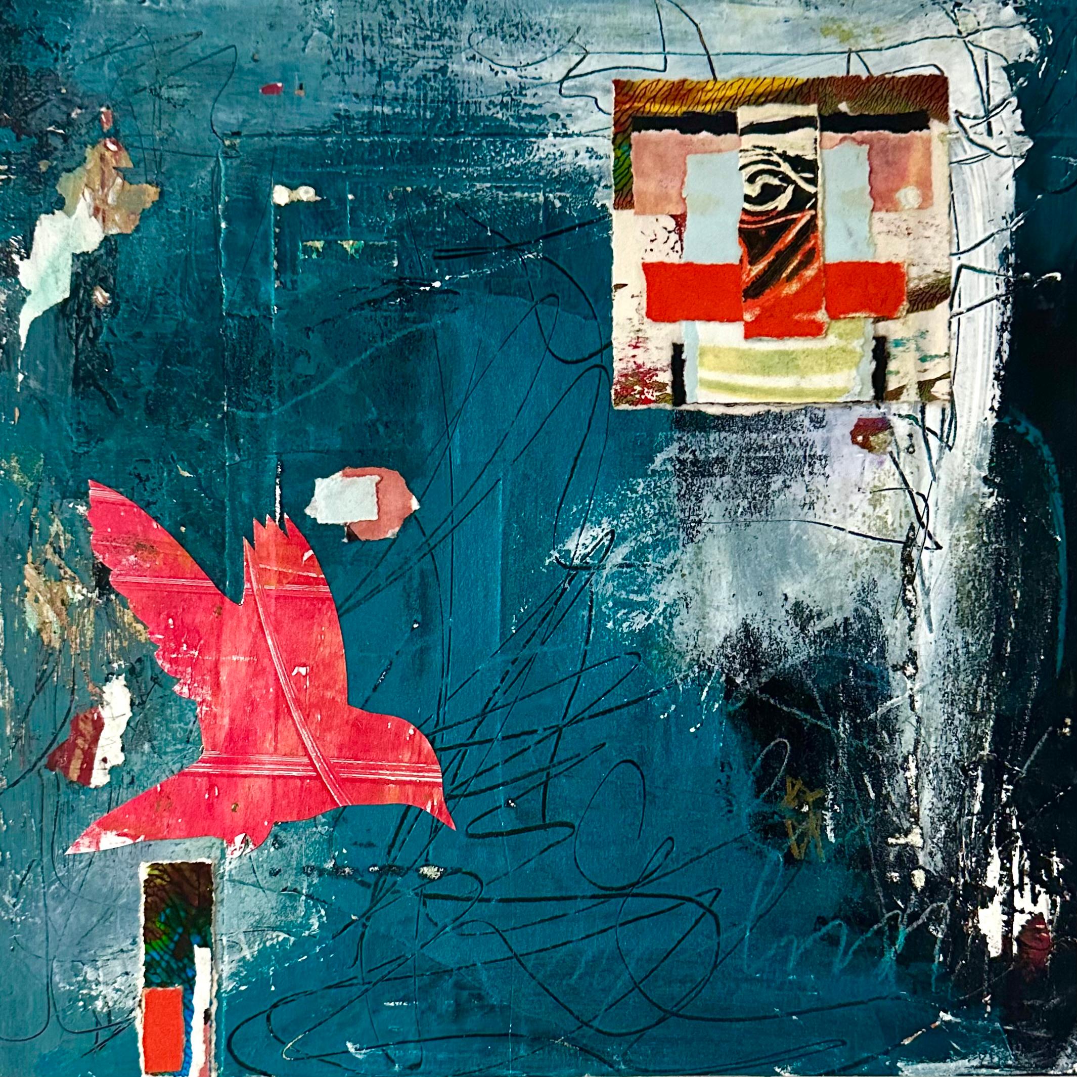 A Light in the Window 2, Abstract Painting – Mixed Media Art von Linda Shaffer