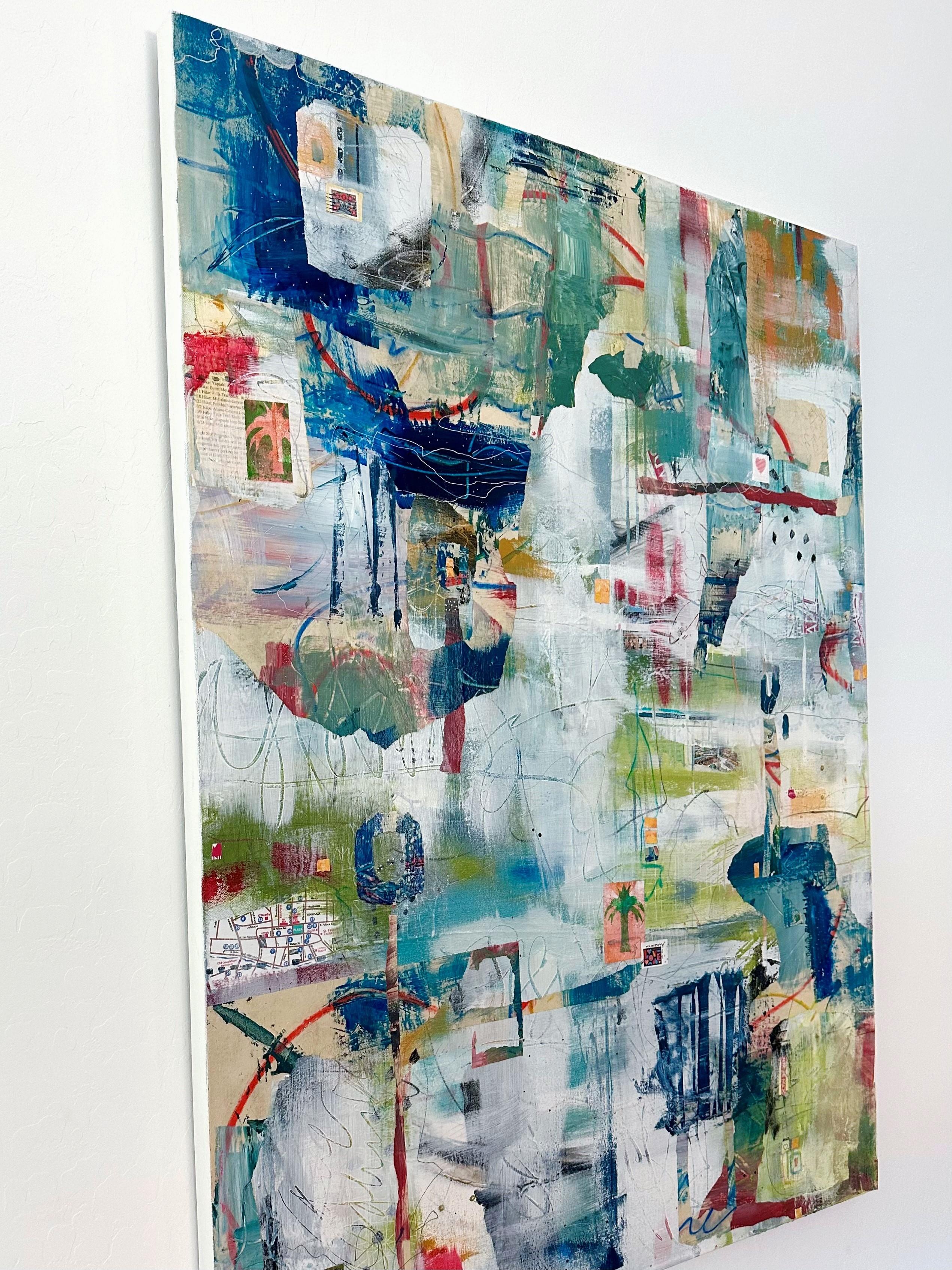 Along the Way, Abstract Painting - Mixed Media Art Astratto di Linda Shaffer