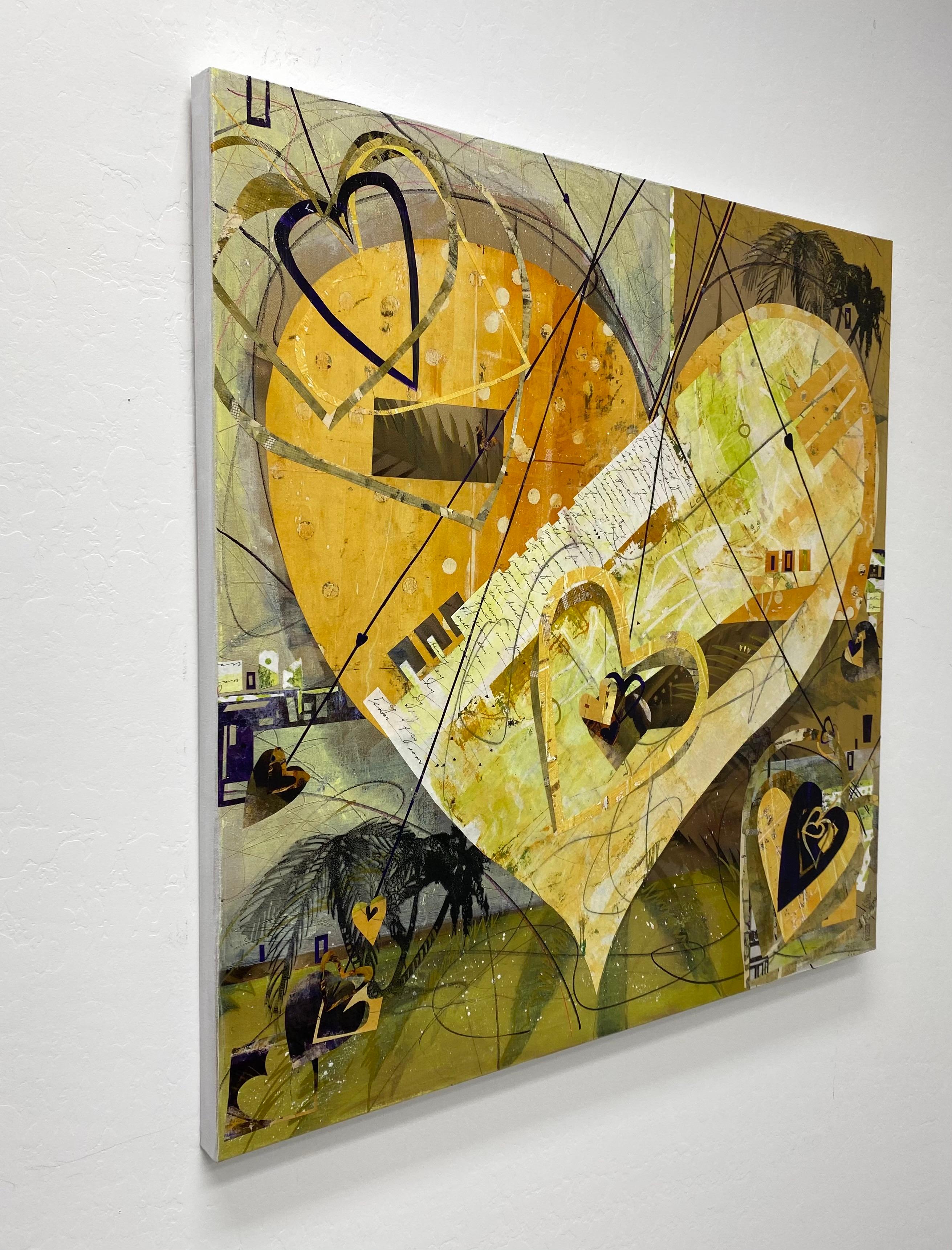 Porta nel cuore, Pittura astratta - Mixed Media Art Astratto di Linda Shaffer
