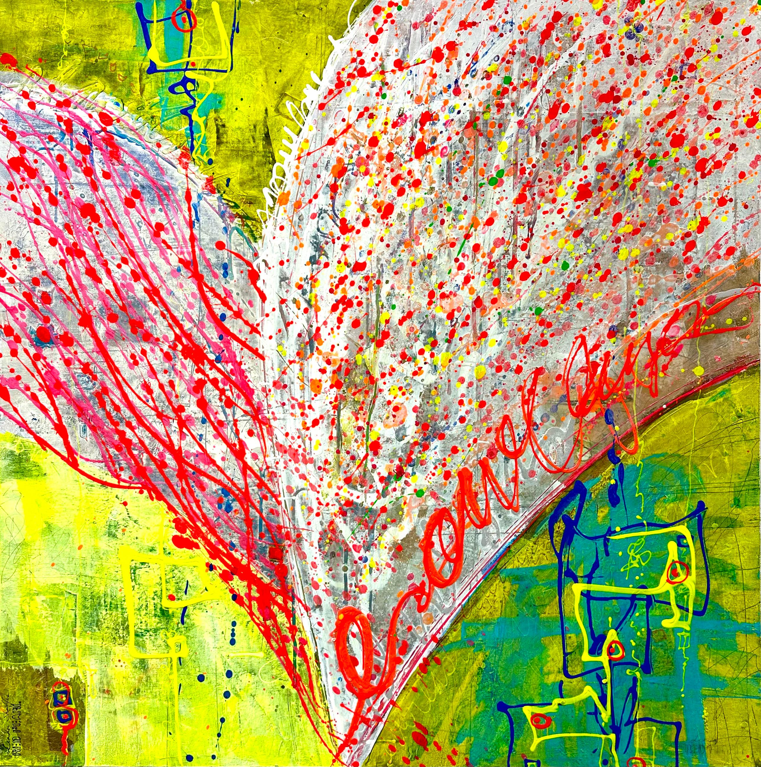 Excitement, Abstract Painting - Mixed Media Art by Linda Shaffer