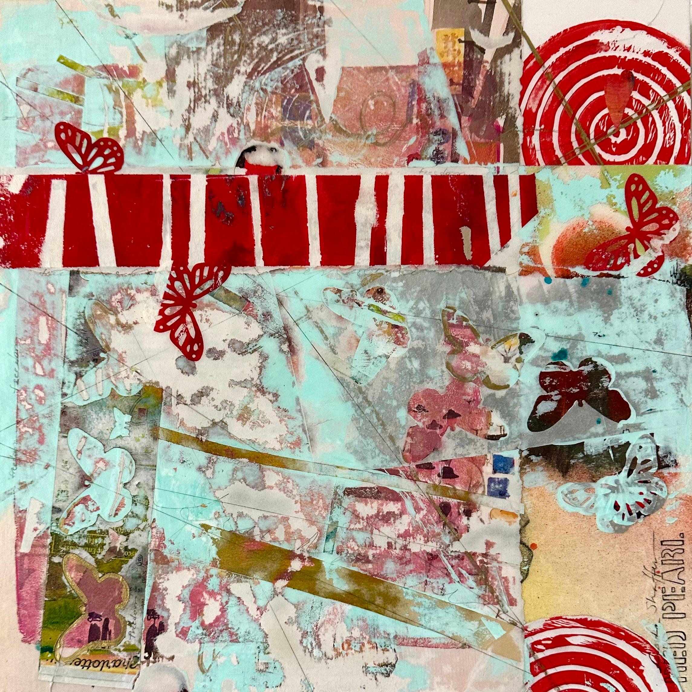 Printemps éternel, peinture abstraite - Mixed Media Art de Linda Shaffer