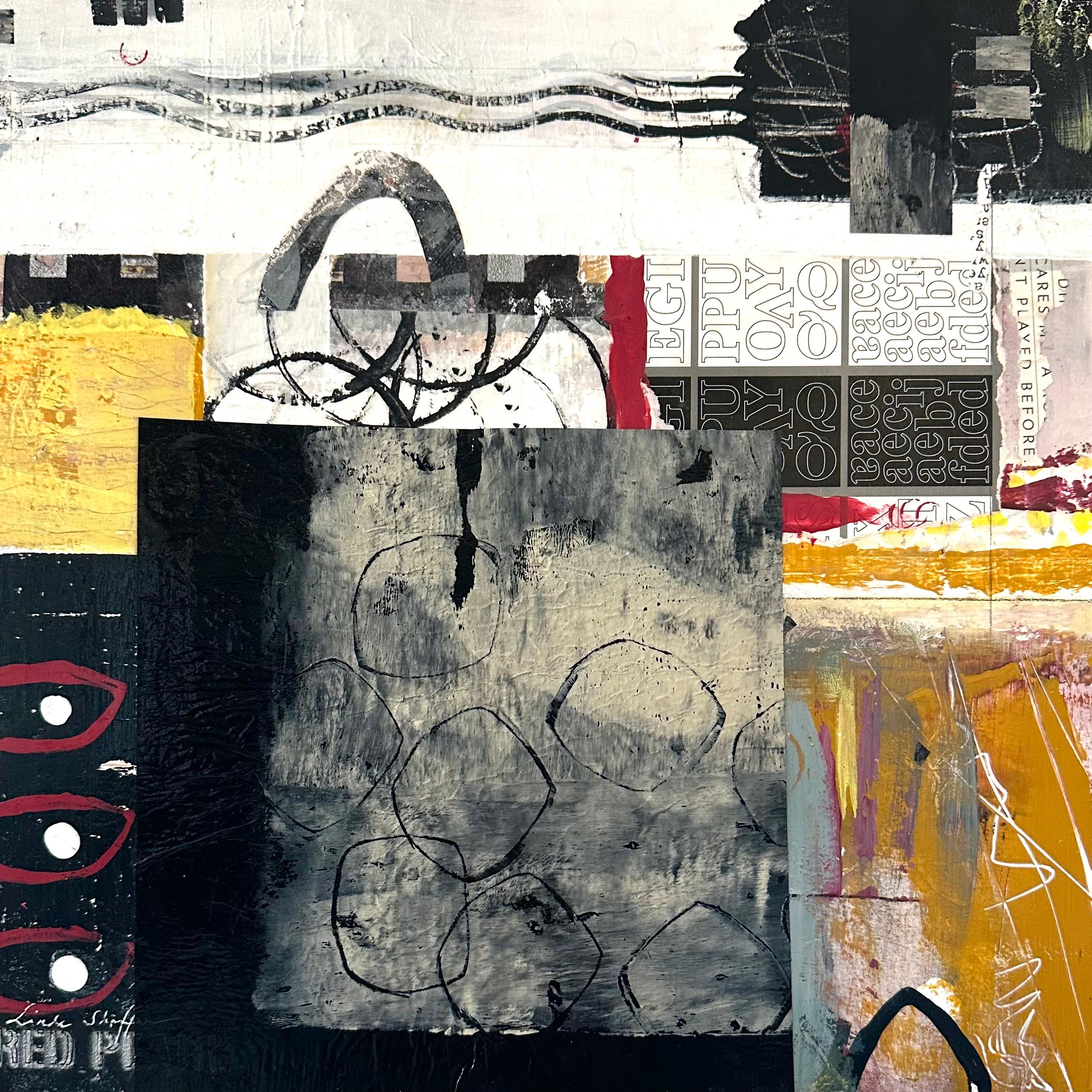 Go Fish 2, peinture abstraite - Mixed Media Art de Linda Shaffer