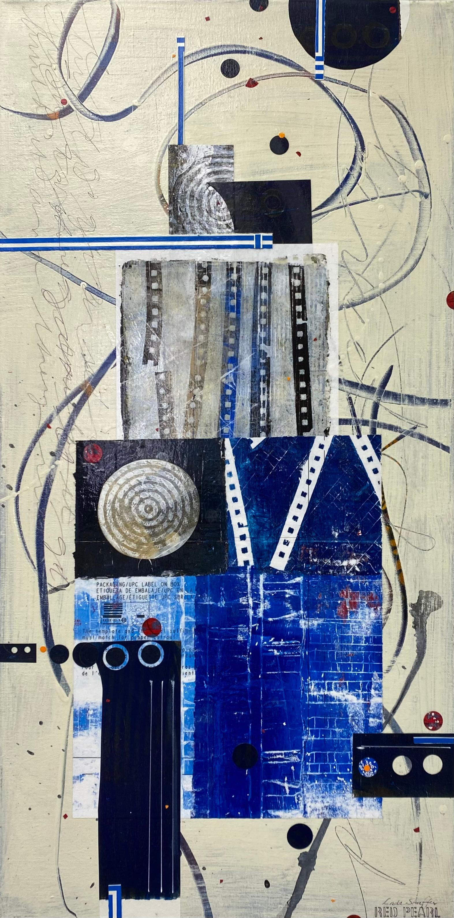 Happy Factory, Abstract Painting - Mixed Media Art by Linda Shaffer