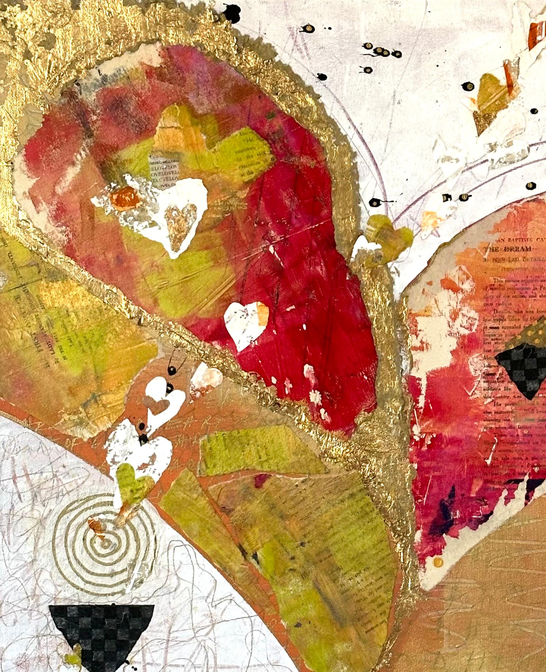 Cuori d'oro, Pittura astratta in vendita 1