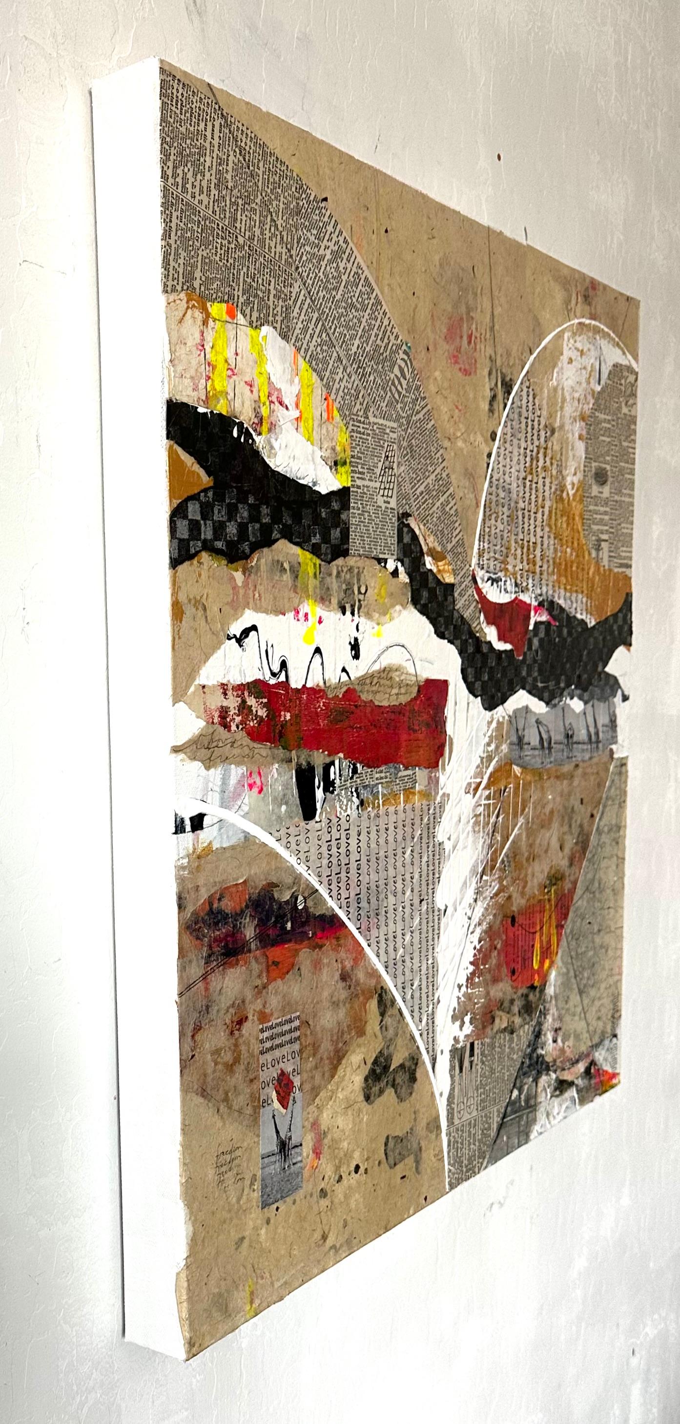 Love Safari, Pittura astratta - Mixed Media Art Astratto di Linda Shaffer
