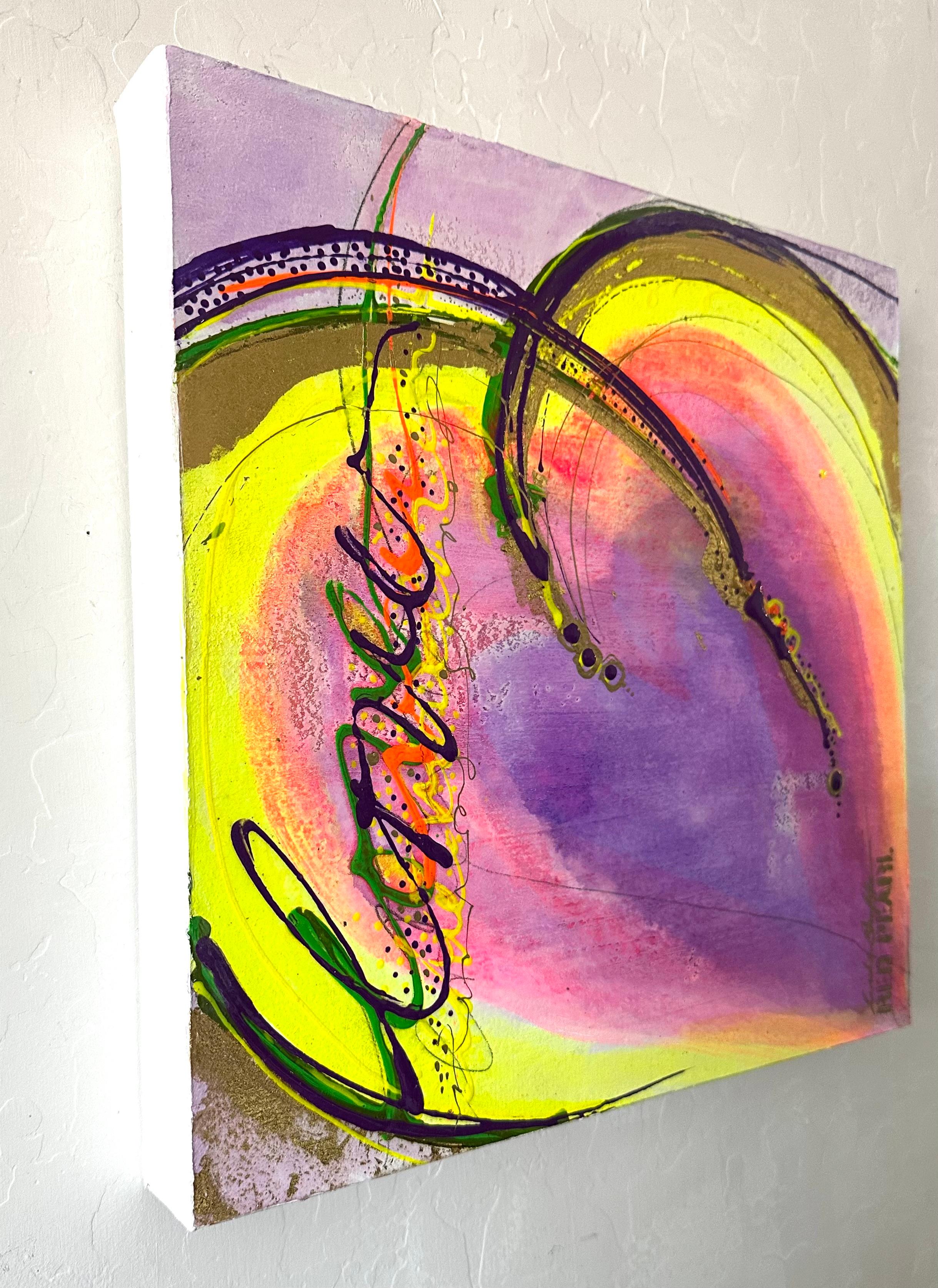 Cuori fusi, pittura astratta - Mixed Media Art Astratto di Linda Shaffer