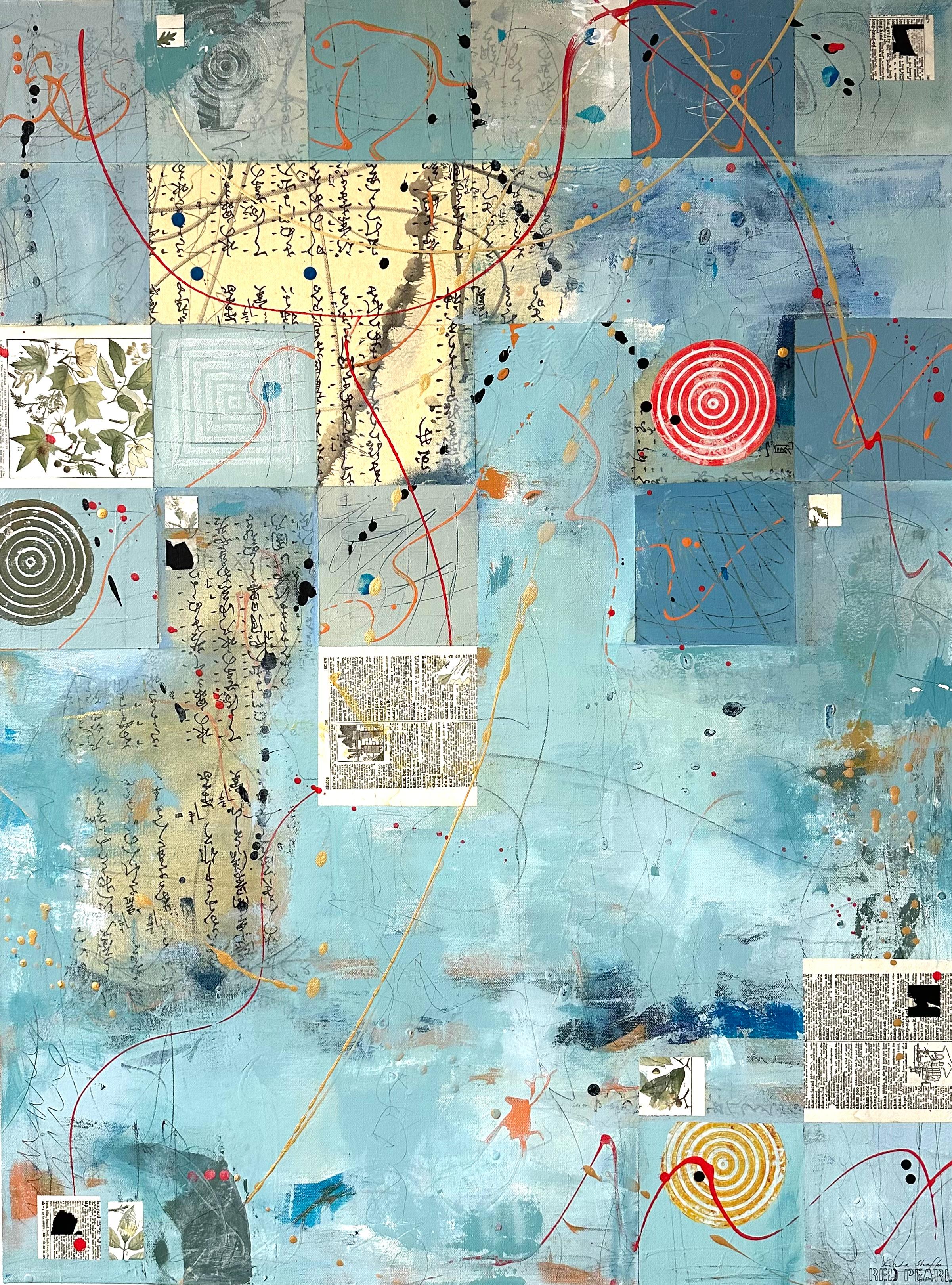 Small Talk, Abstract Painting - Mixed Media Art by Linda Shaffer