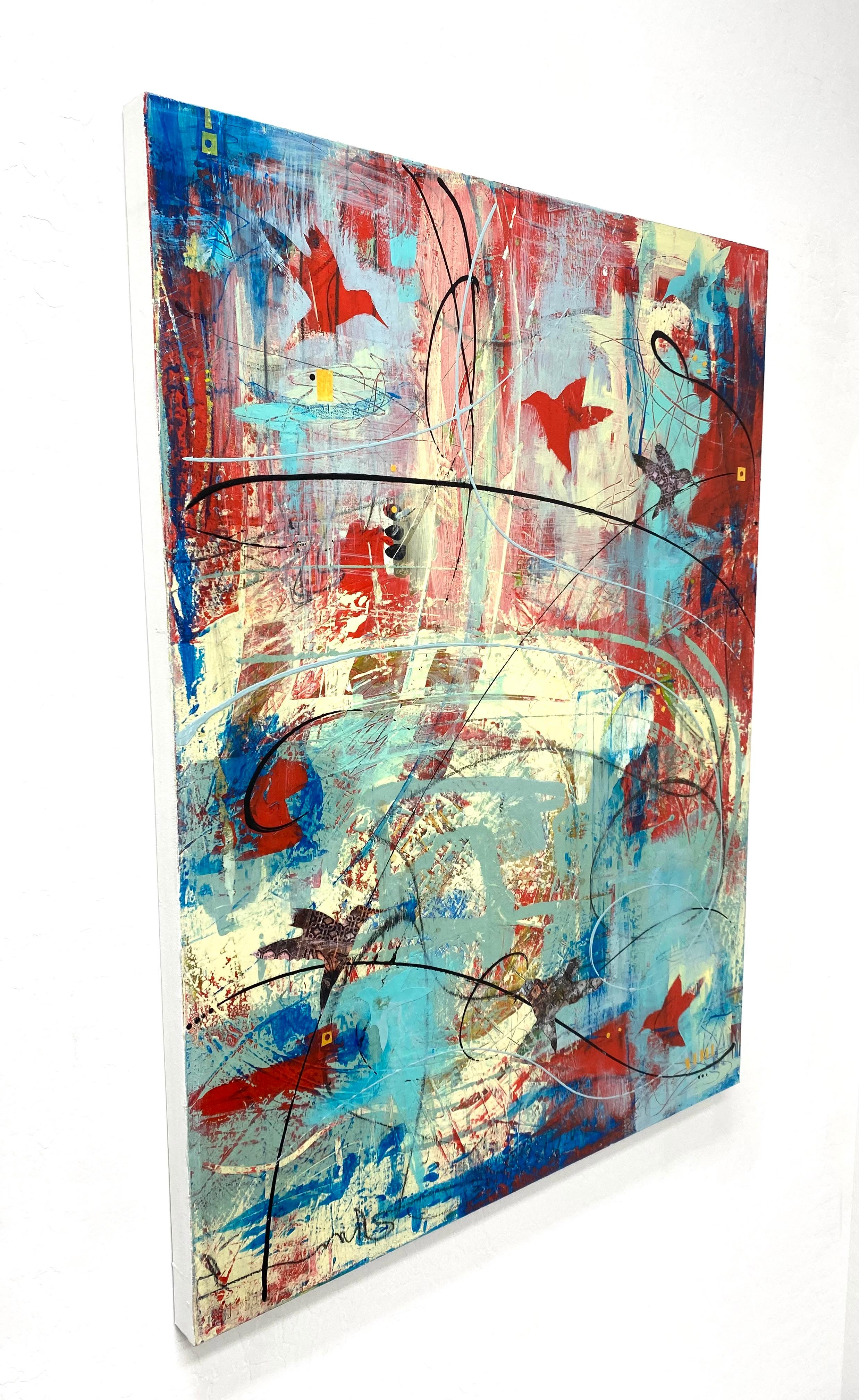 Alza el vuelo, pintura abstracta - Mixed Media Art Abstracto de Linda Shaffer