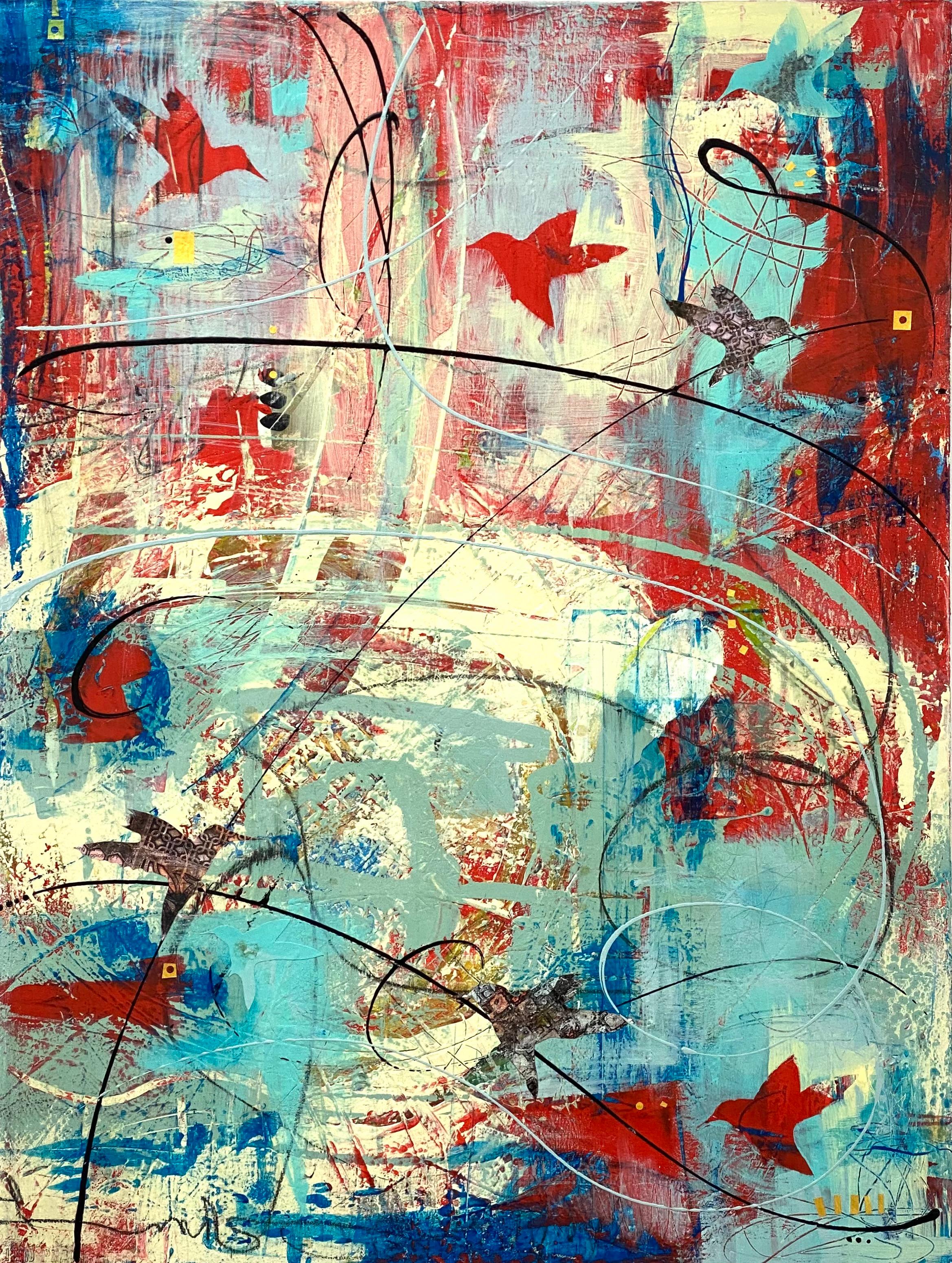 Take Flight, Abstract Painting - Mixed Media Art by Linda Shaffer