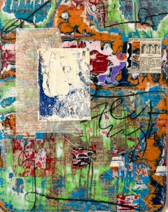 Le chat dans le jardin, peinture abstraite