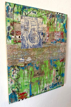 Le chat sur la clôture, peinture abstraite