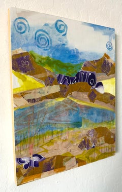 Promenade dans les zones humides, peinture abstraite