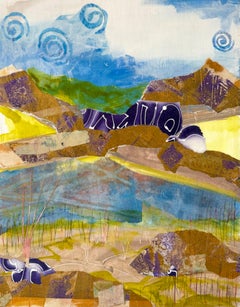 Promenade dans les zones humides, peinture abstraite