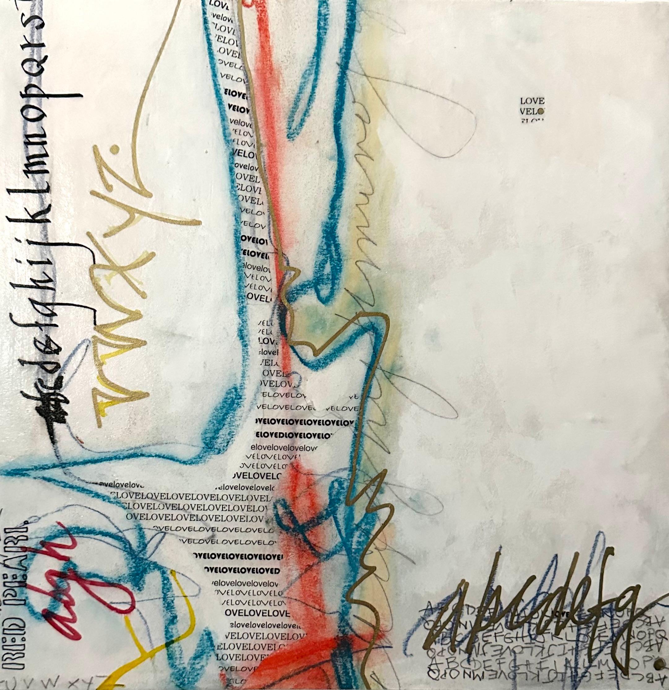 Writing to You, Abstract Painting - Mixed Media Art by Linda Shaffer