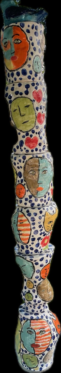 Abstract Totem with Blue Bird