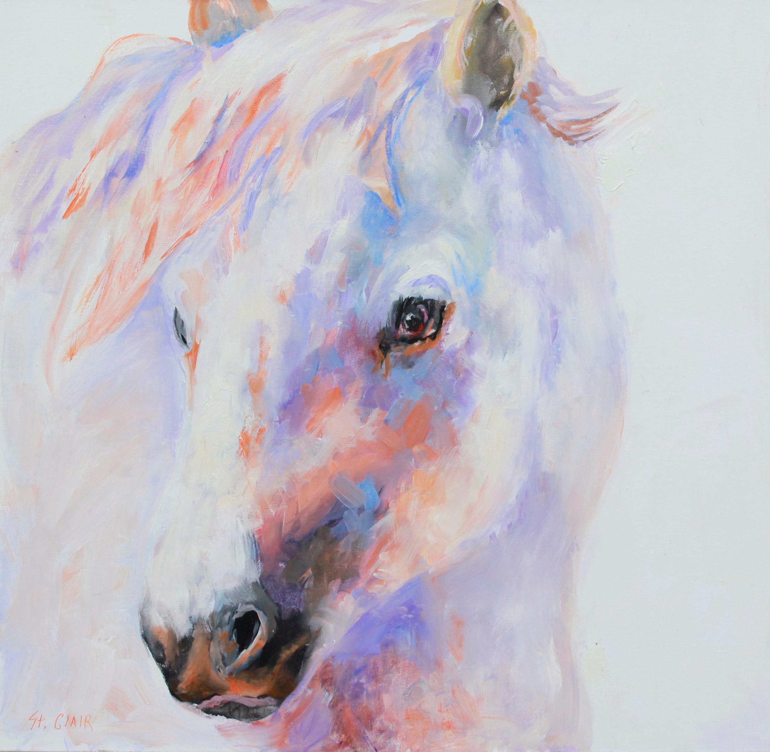 Equine Elegance - Impressionist Painting by Linda St. Clair