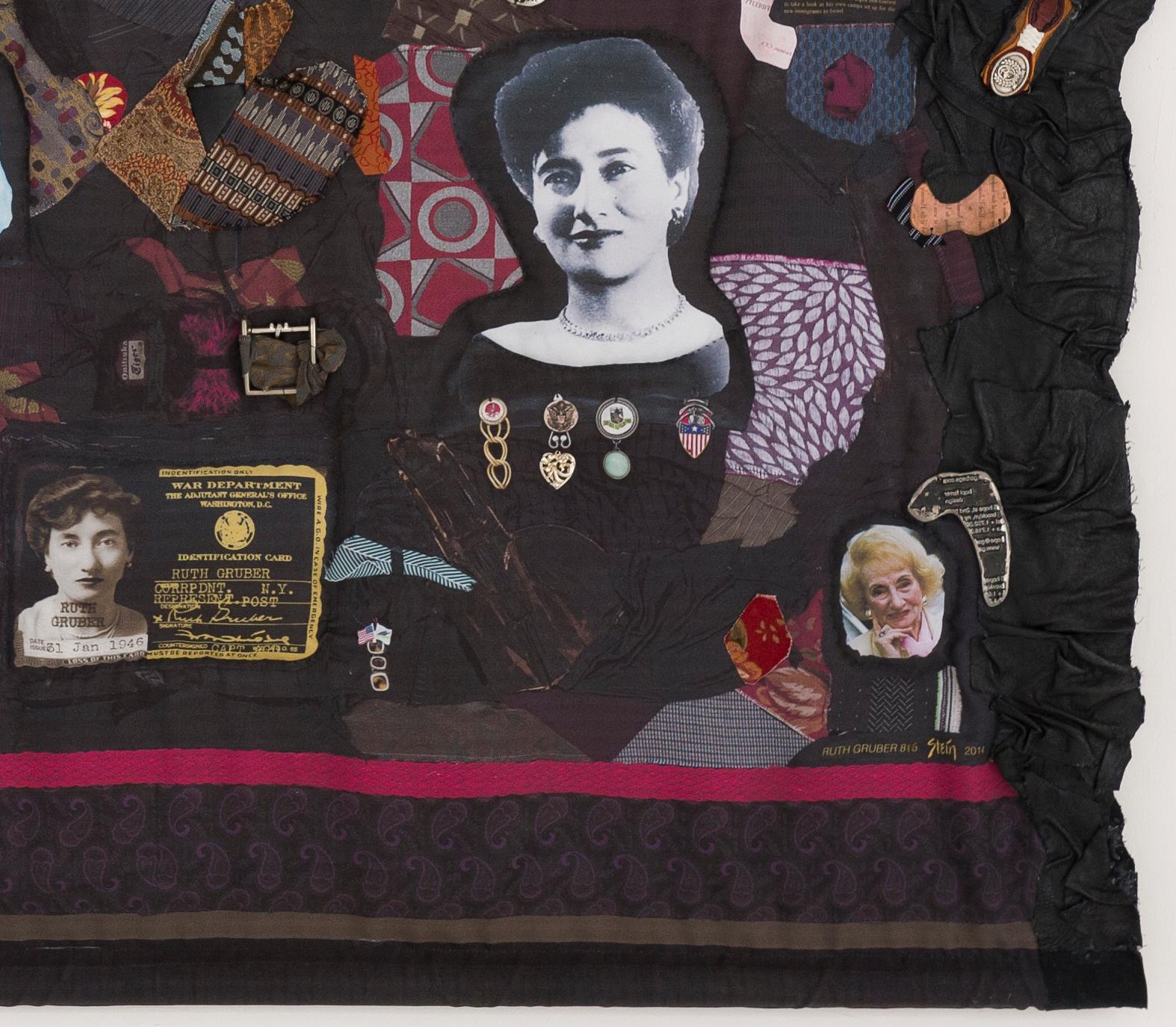 Feministischer Contemporary Mixed Media Fabric Sculptural Wandteppich - Ruth Gruber 816 im Angebot 1
