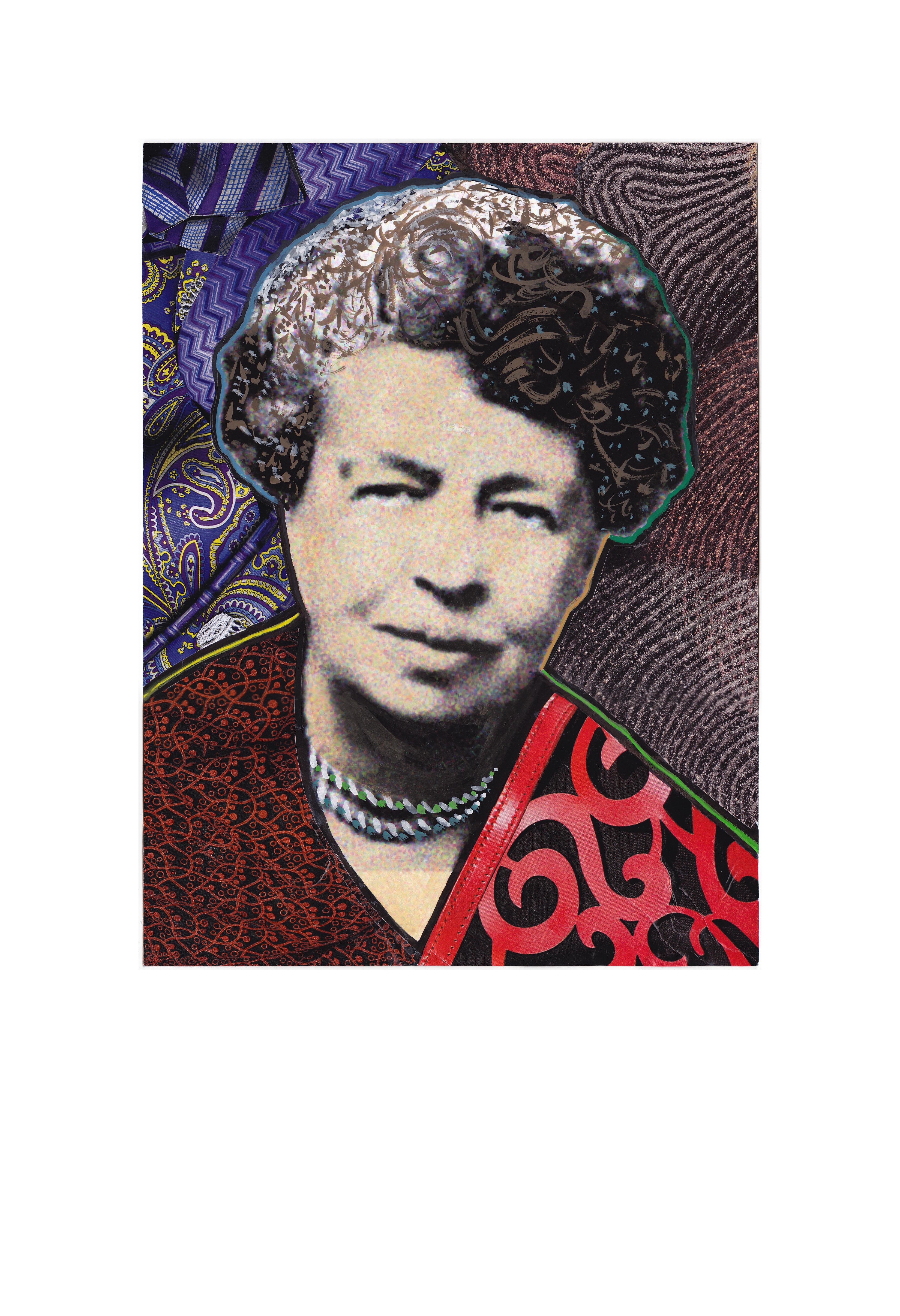 Linda Stein Figurative Print - Signed Limited Edition Feminist Contemporary Art Print - Eleanor Roosevelt 785 