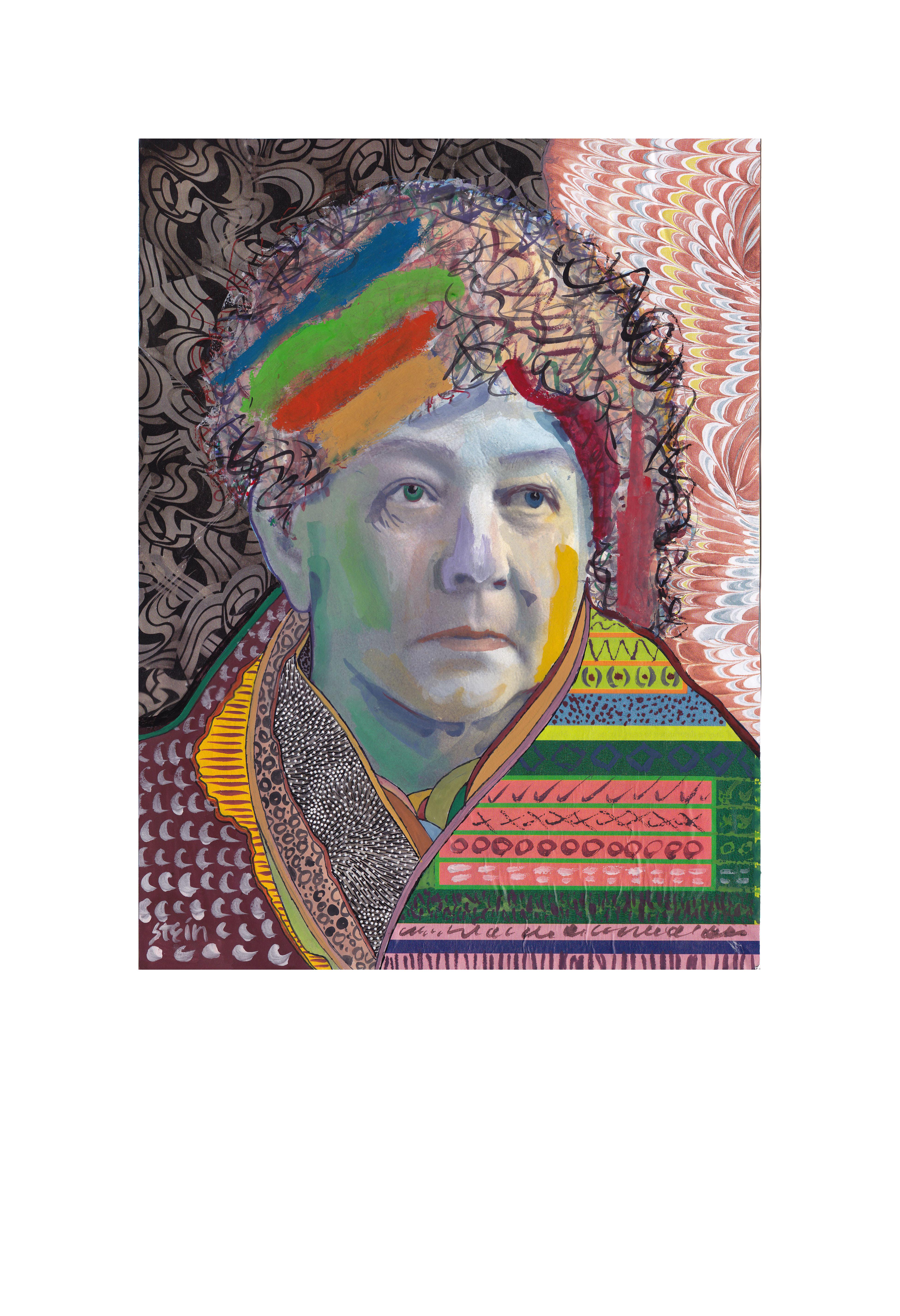Linda Stein Portrait Print - Signed Limited Edition Feminist Contemporary Print - Elizabeth Cady Stanton 800 