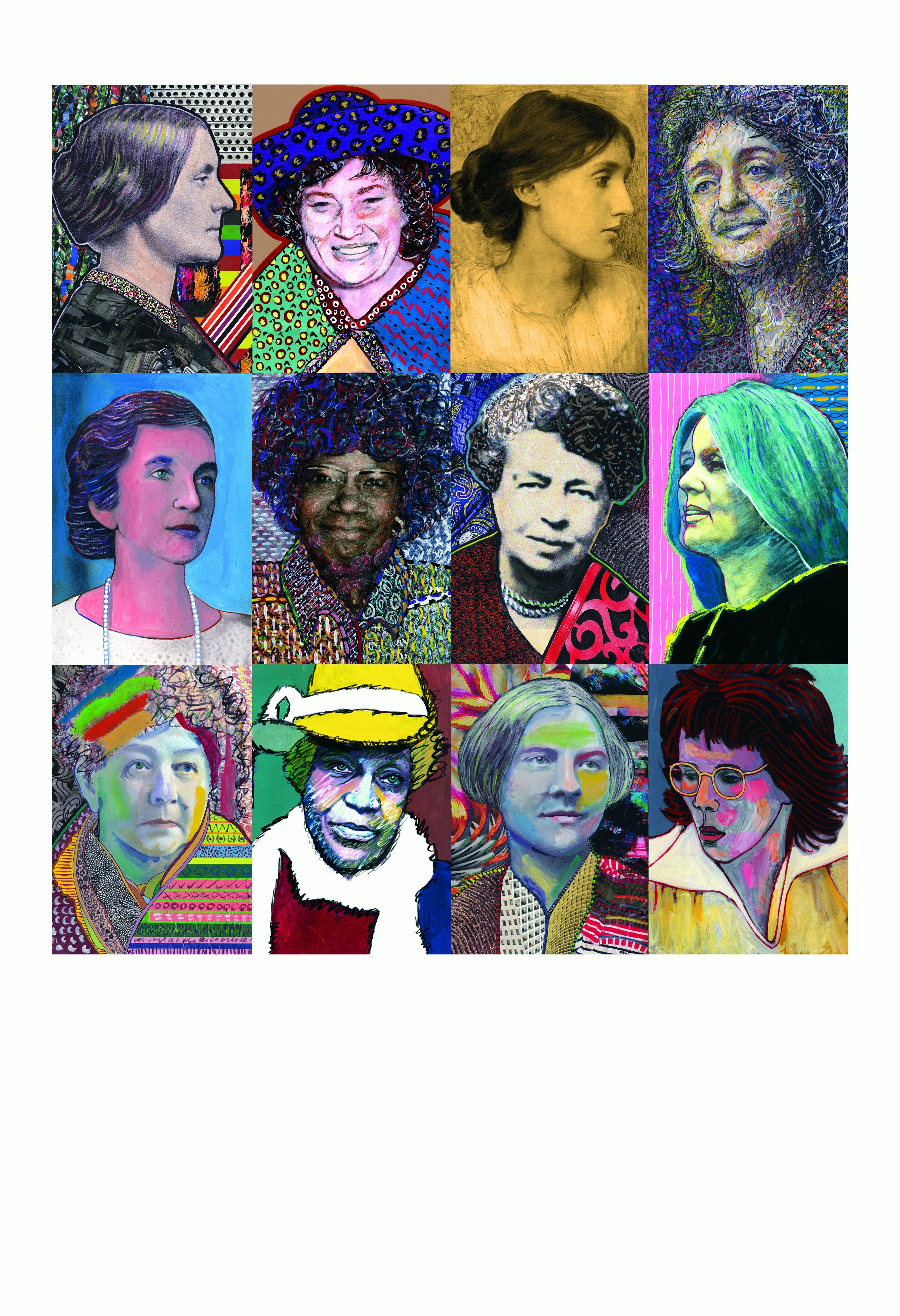 Portrait Print de Linda Stein - Lámina feminista contemporánea firmada de edición limitada - Heroes 842