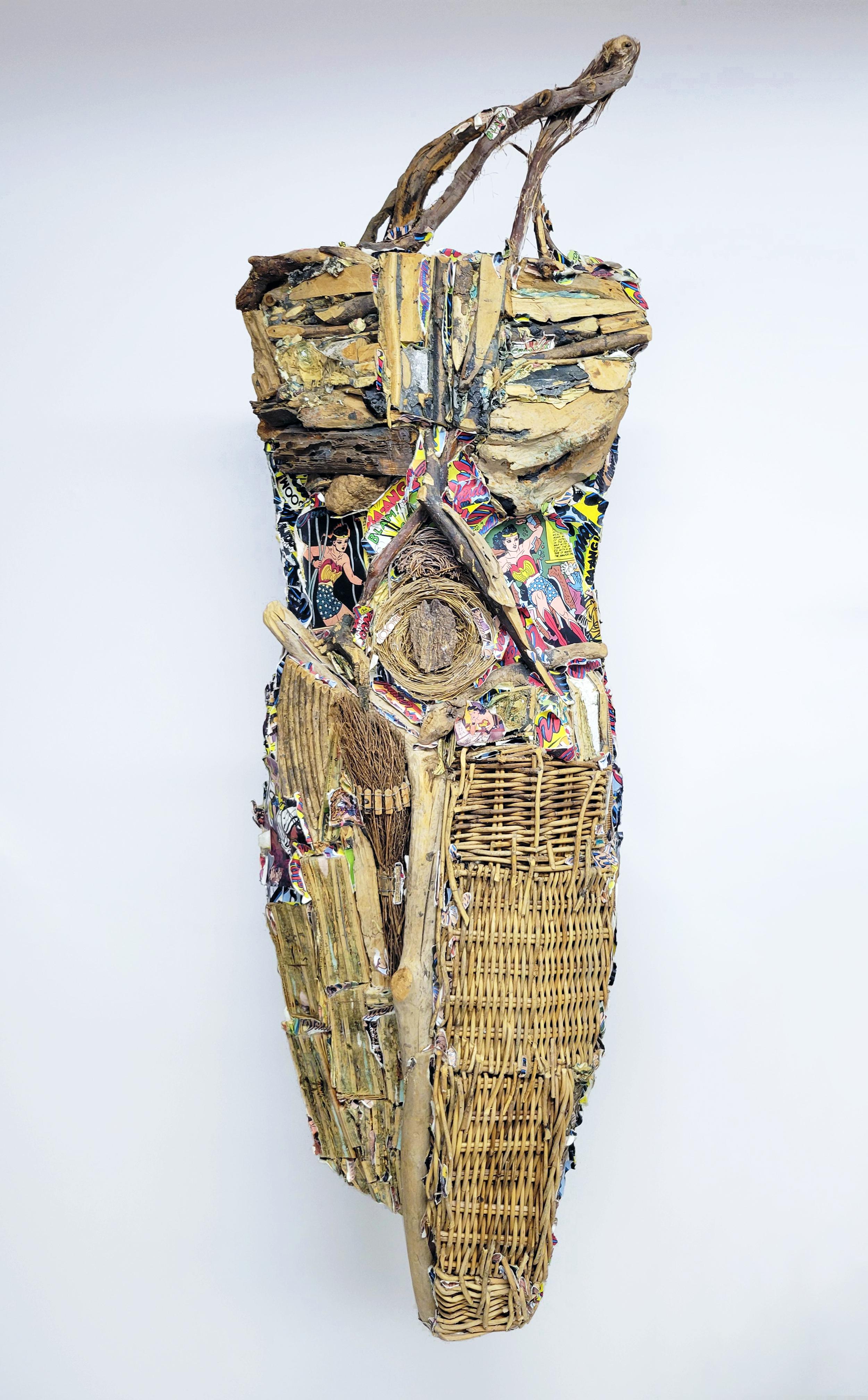 American Contemporary Mixed Media Sculpture - Linda Stein, Country Knight 643 