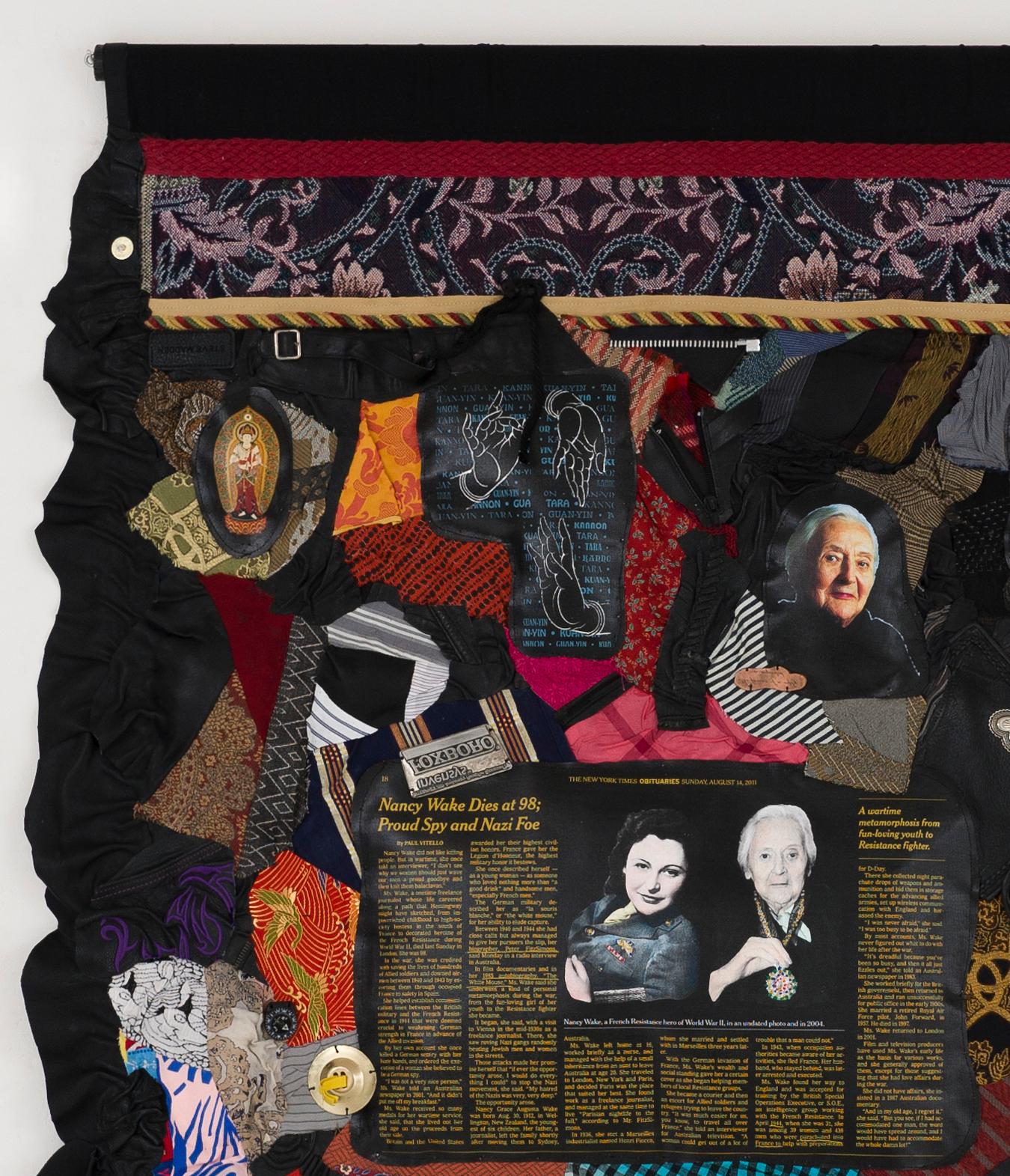 Feminist Contemporary Mixed Media Fabric Sculptural Tapestry - Nancy Wake 933 - Sculpture de Linda Stein