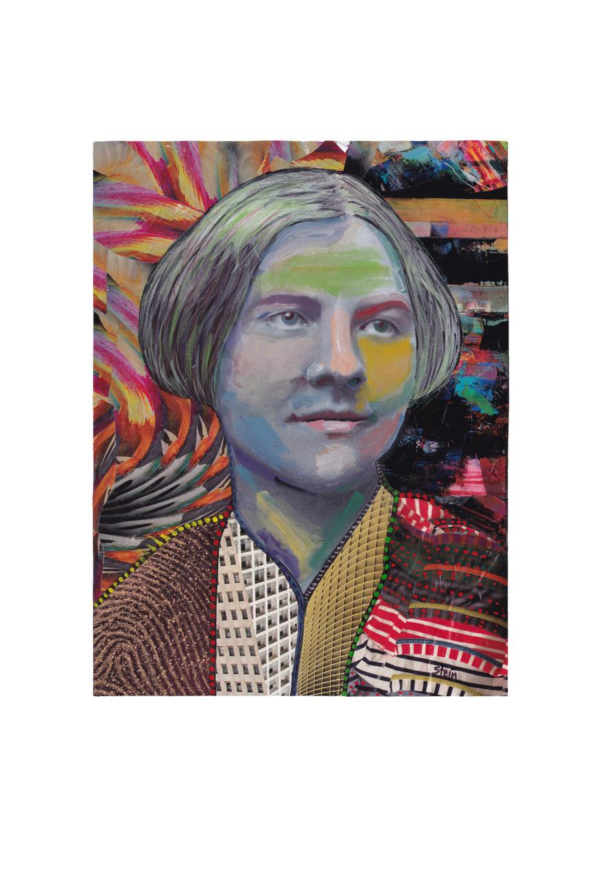 Linda Stein Portrait Print - Signed Limited Edition Feminist Contemporary Fine Art Print - Lucy Stone 798 