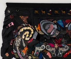 Feminist Contemporary Fabric Leather Sculptural Tapestry - Growing Up Female 931