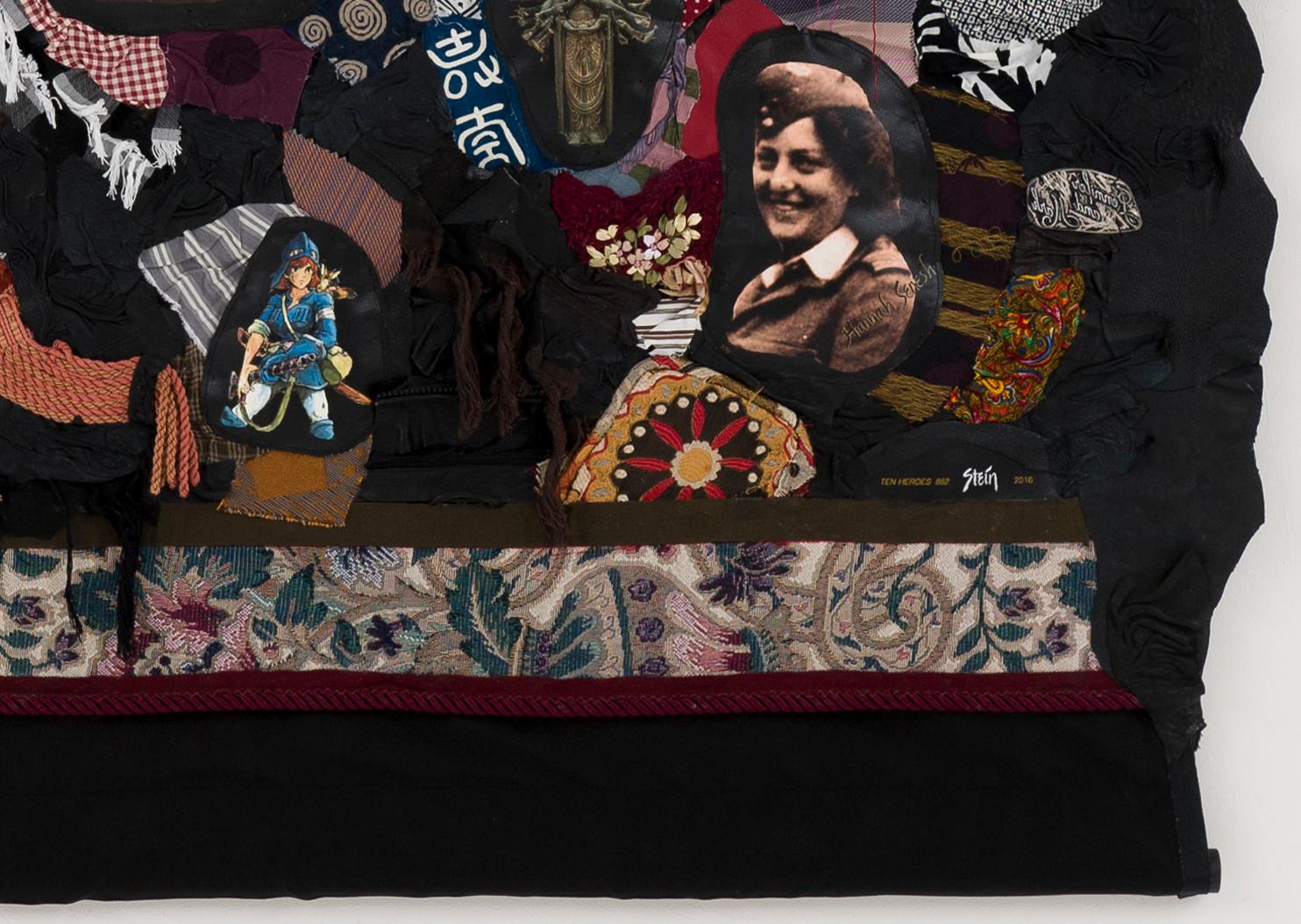 Feministische Contemporary Mixed Media Fabric Sculptural Tapestry - Ten Heroes 882  (Braun), Figurative Sculpture, von Linda Stein