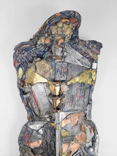 Linda Stein, Cavaliere del Libro 526 - Scultura contemporanea in metallo a tecnica mista