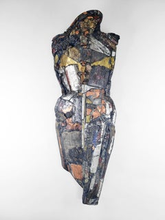 Linda Stein, Knight of the Book 526 - Contemporary Mixed Media Metal Sculpture