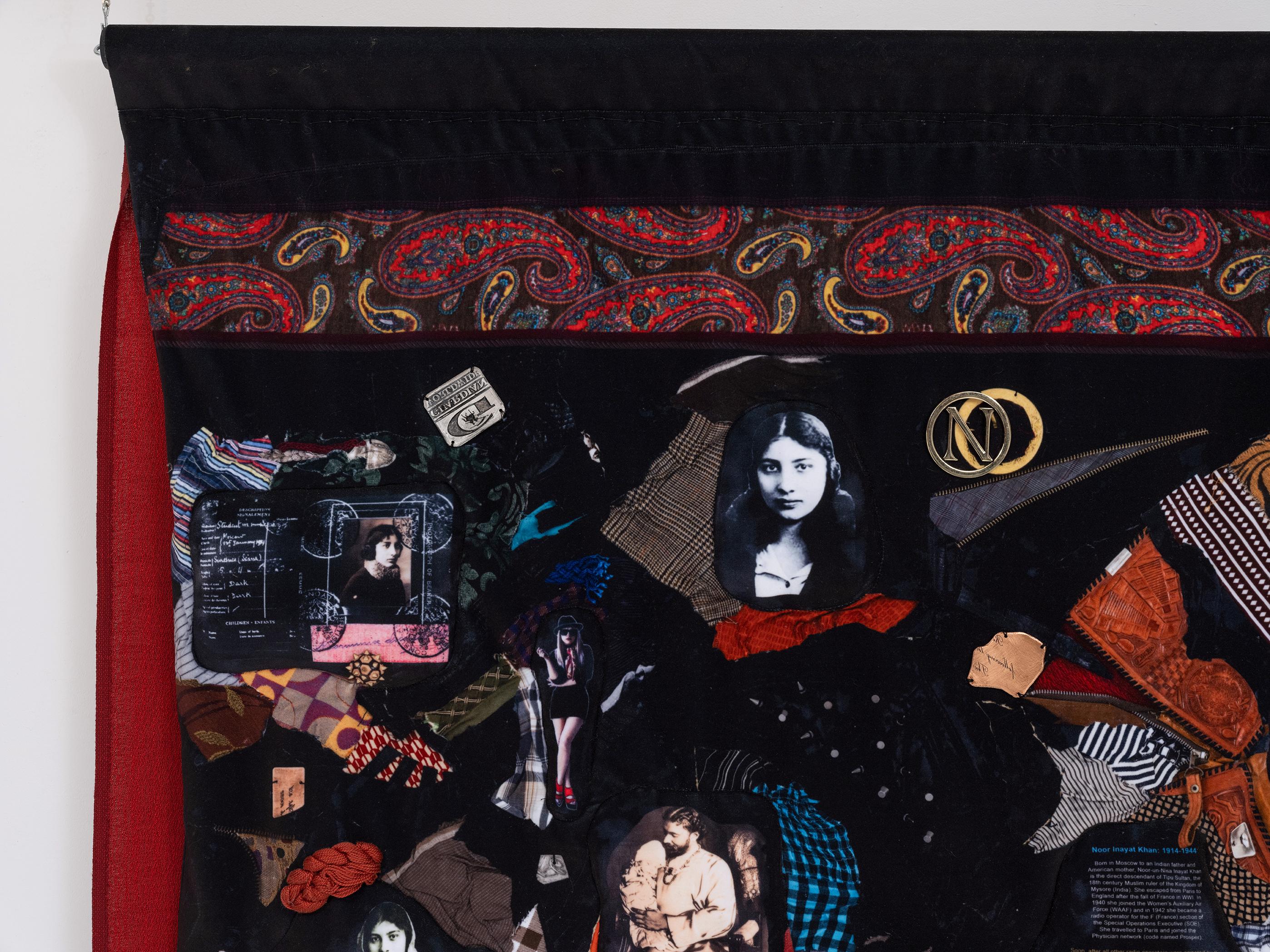 Tapisserie murale sculpturale en tissu contemporaine féministe - Noor Inayat Khan 1131 - Sculpture de Linda Stein