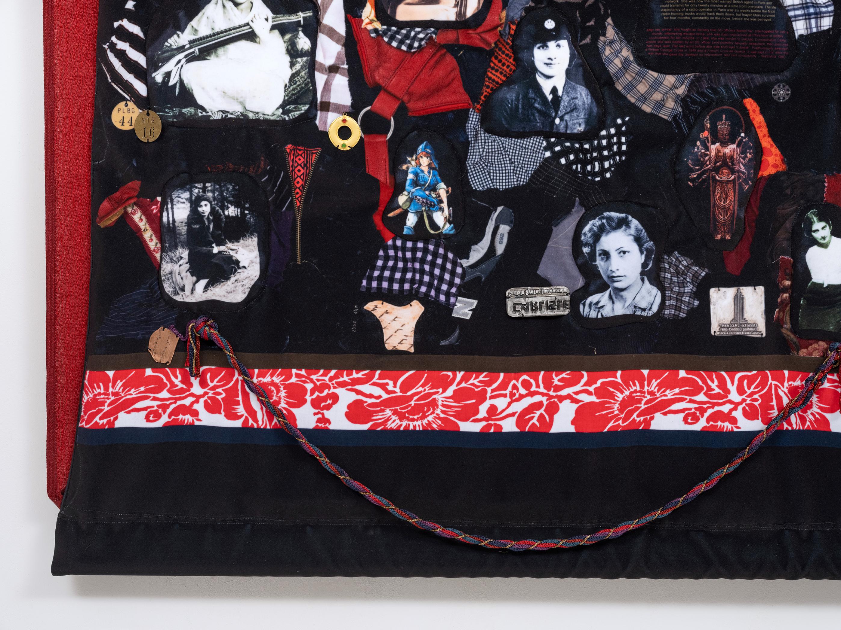 Linda Stein, Noor Inayat Khan 1131 - Tapisserie murale sculpturale en tissu contemporaine féministe

Noor Inayat Khan 1131 fait partie de la série Holocaust Heroes : Fierce Females de Linda Stein, qui met en lumière les héroïnes de l'époque de