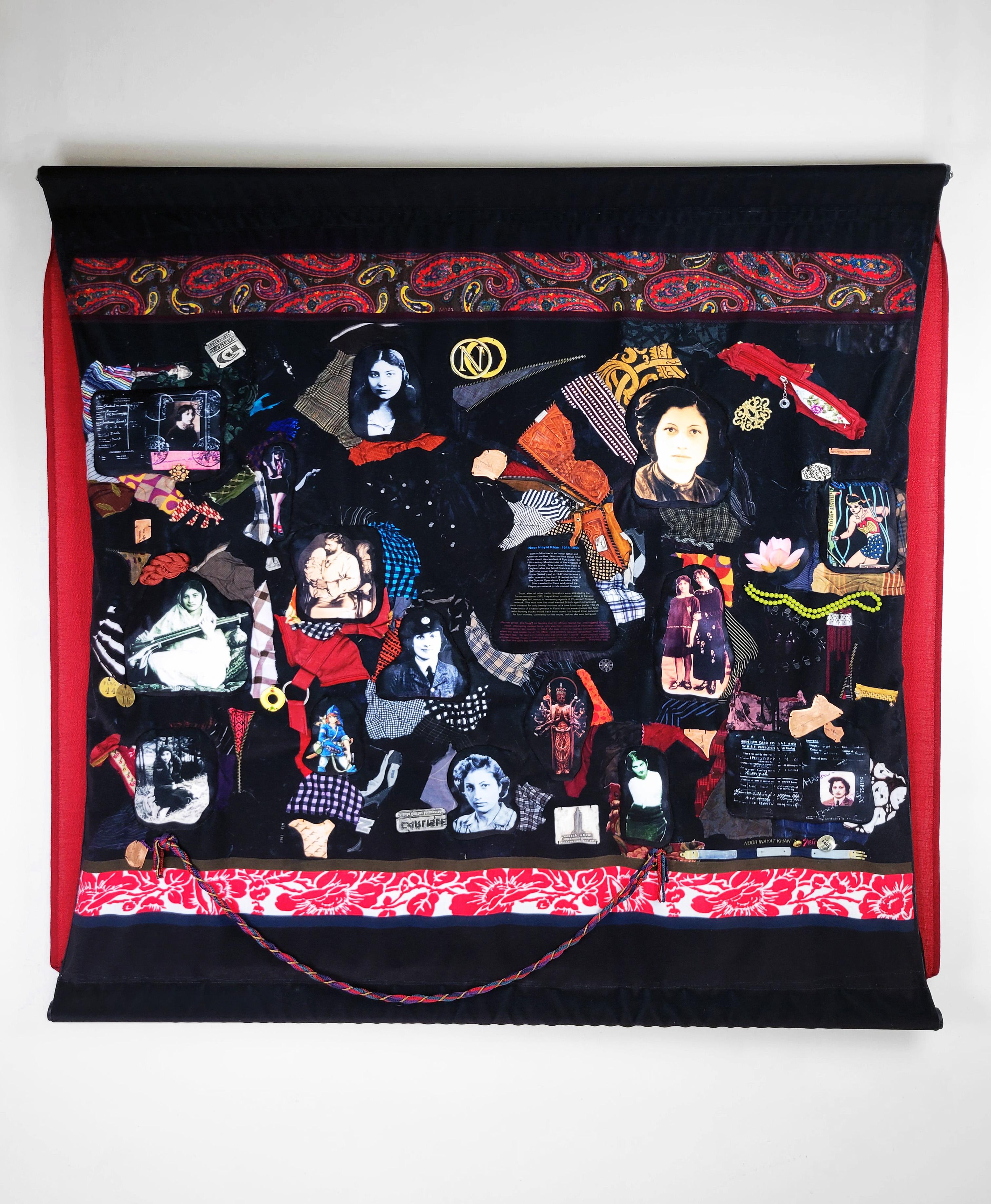 Linda Stein Figurative Sculpture - Feminist Contemporary Fabric Sculptural Wall Tapestry - Noor Inayat Khan 1131 