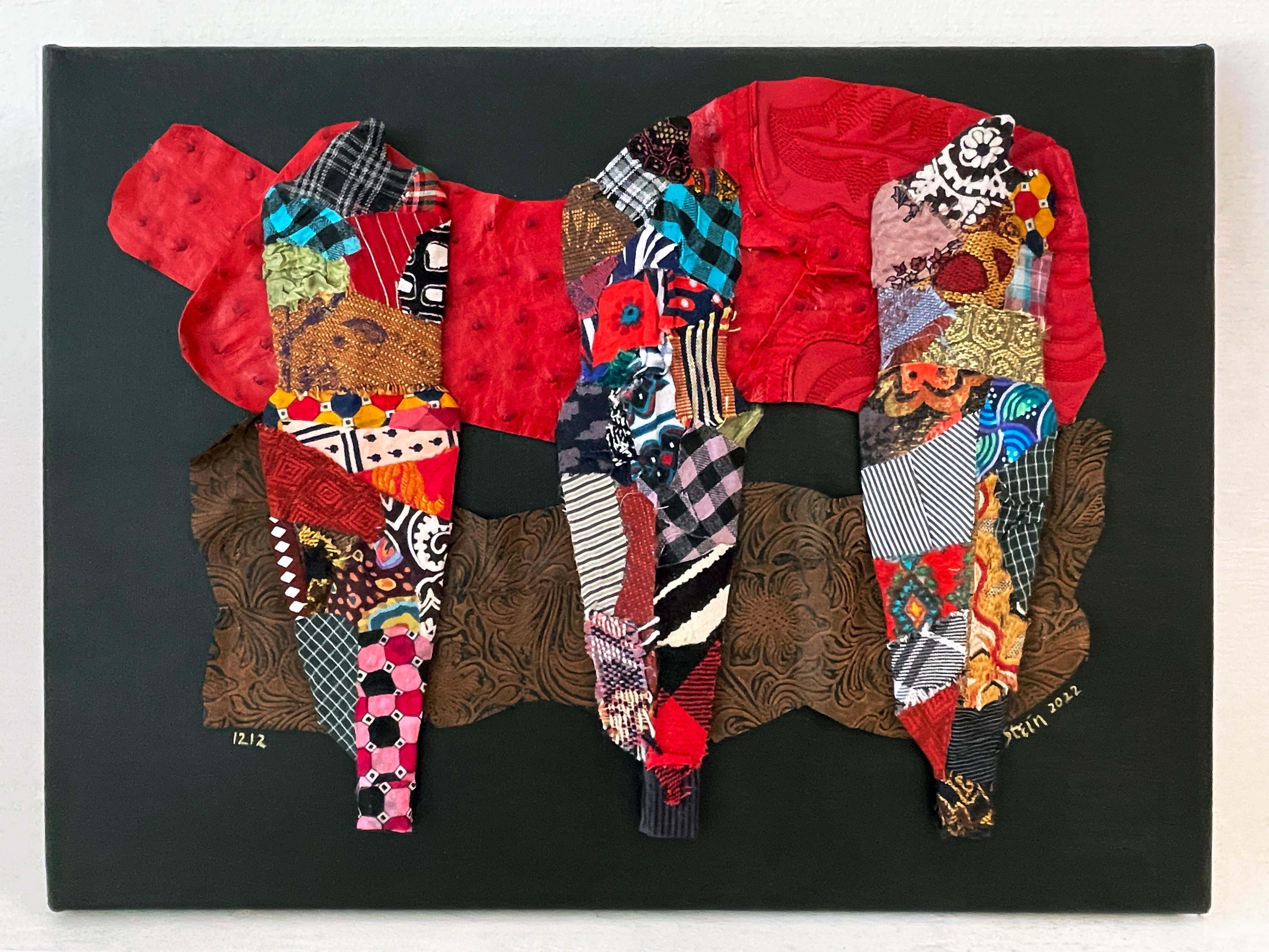 Linda Stein, 1212 - Contemporary Art 3D Mixed Media Fabric Sculptural Collage