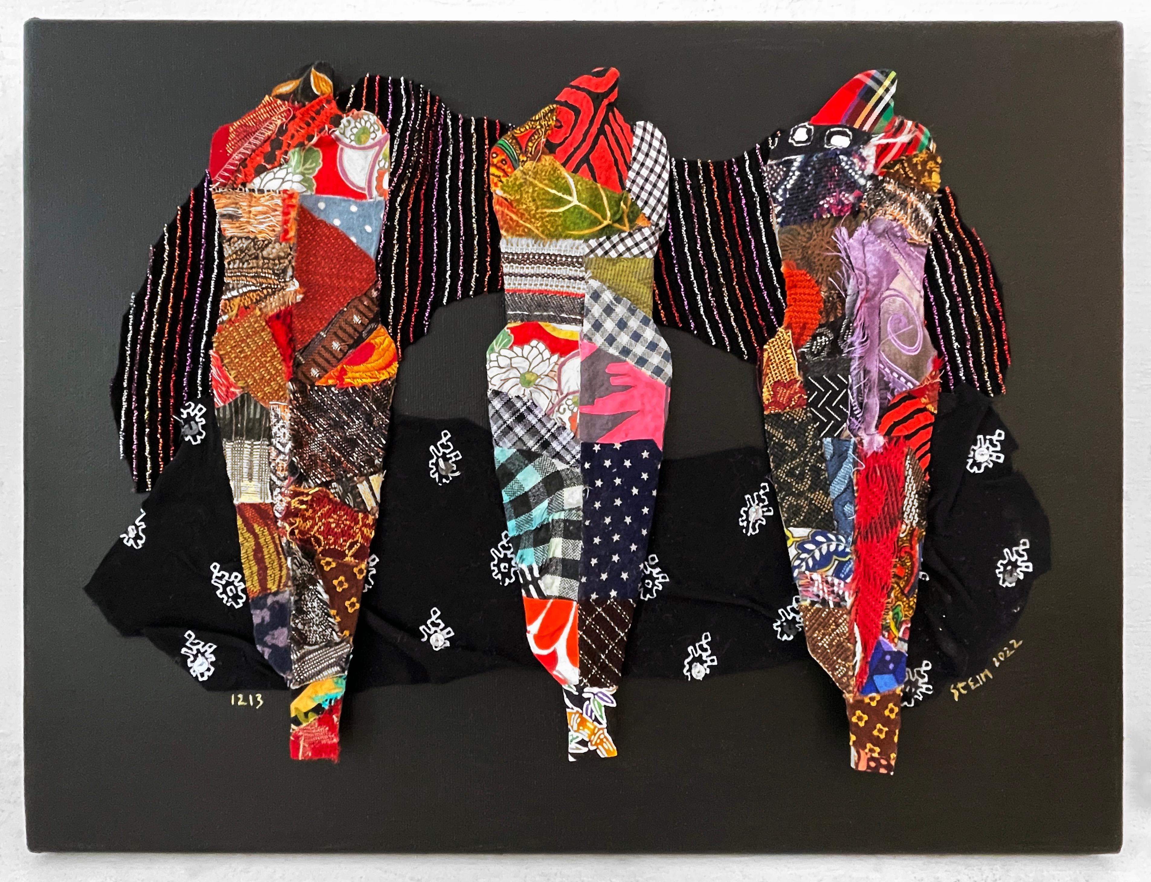 Linda Stein, 1213 - Contemporary Art 3D Mixed Media Fabric Sculptural Collage