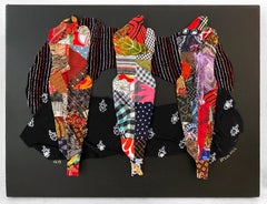 Linda Stein, 1213 - Arte contemporáneo 3D Collage escultórico de tela de técnica mixta