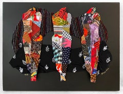 Linda Stein, 1213 - Art contemporain 3D Mixed Media Tissu Sculptural Collage