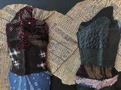 Linda Stein, 1215 - Arte contemporáneo 3D Collage escultórico de tela de técnica mixta