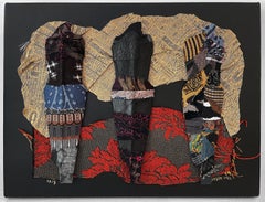 Linda Stein, 1215 - Contemporary Art 3D Mixed Media Fabric Sculptural Collage