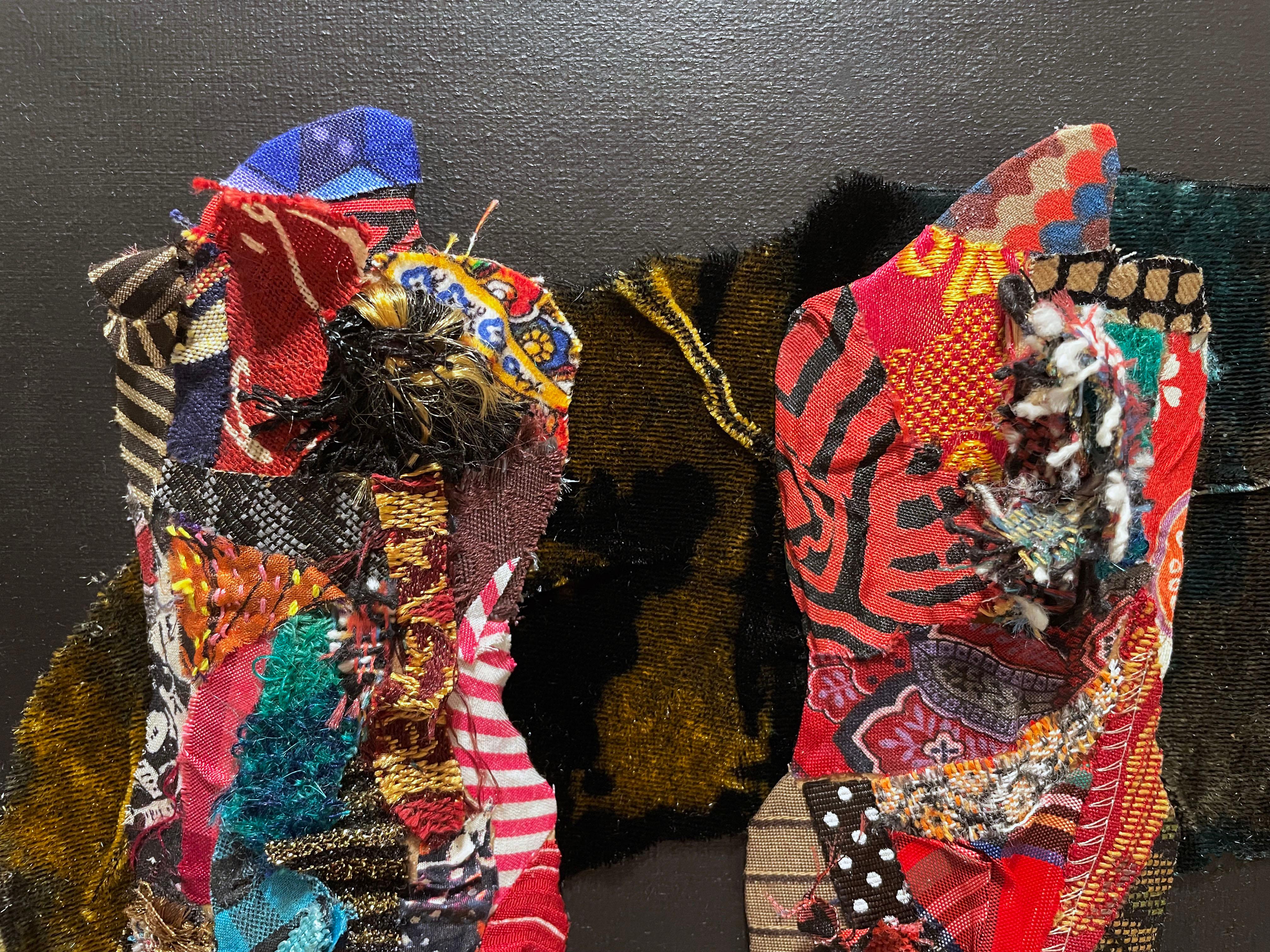 mixed media textile art in three dimensions